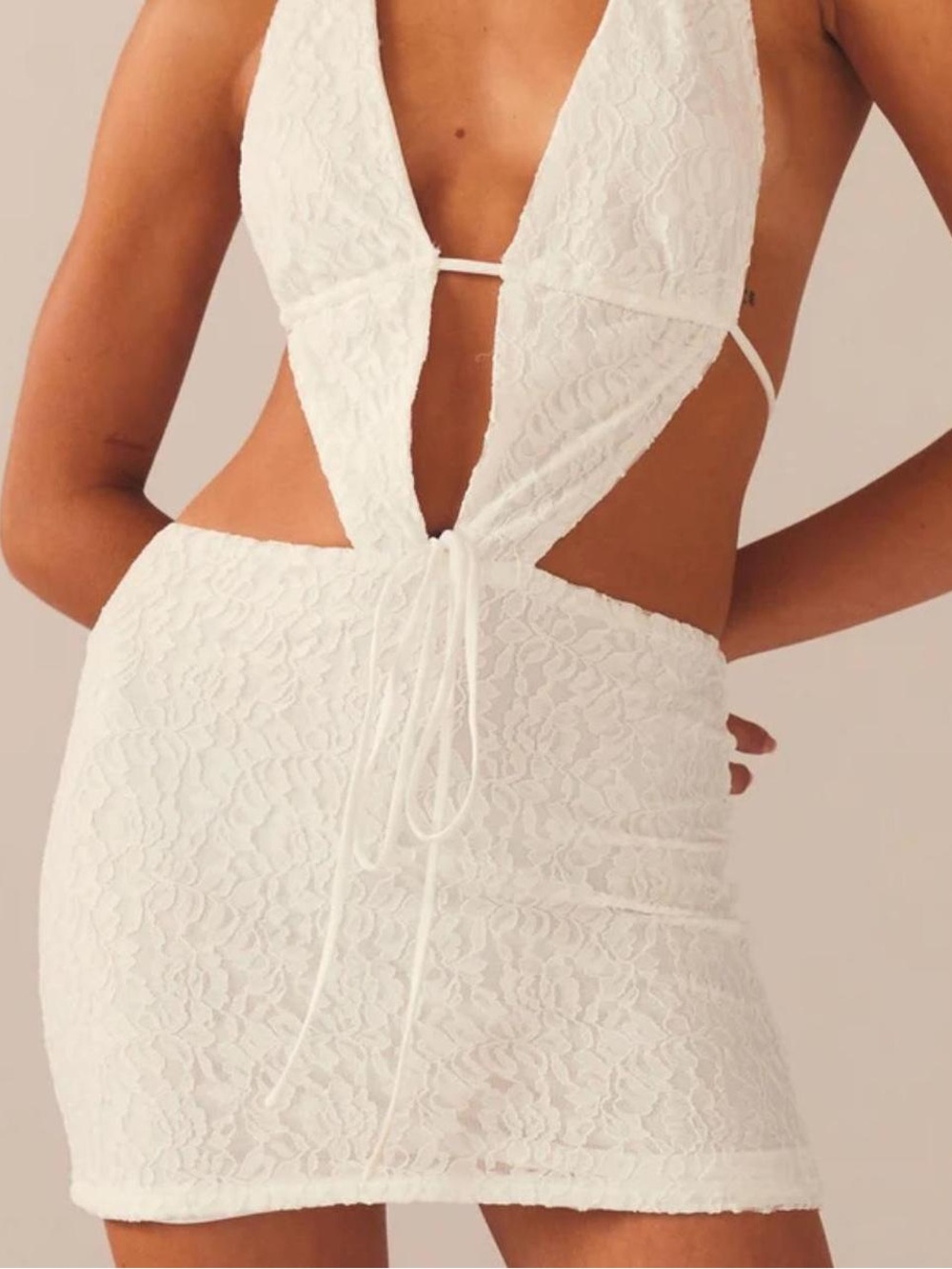 Peppermayo Not For The Faint Of Heart Lace mini dress white